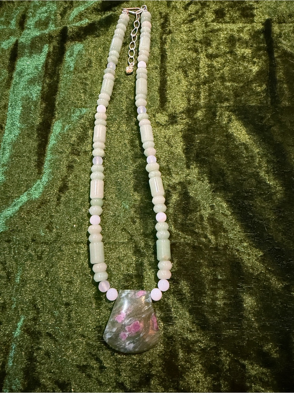 NEW Jay King Ruby in Fuchsite & Quartz Sterling Silver Necklace (281) - Picture 5 of 5